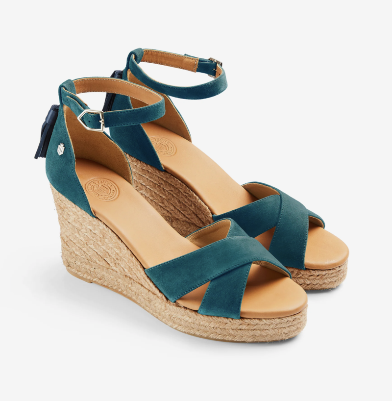 Fairfax and Favor Valencia Wedge Ocean Suede